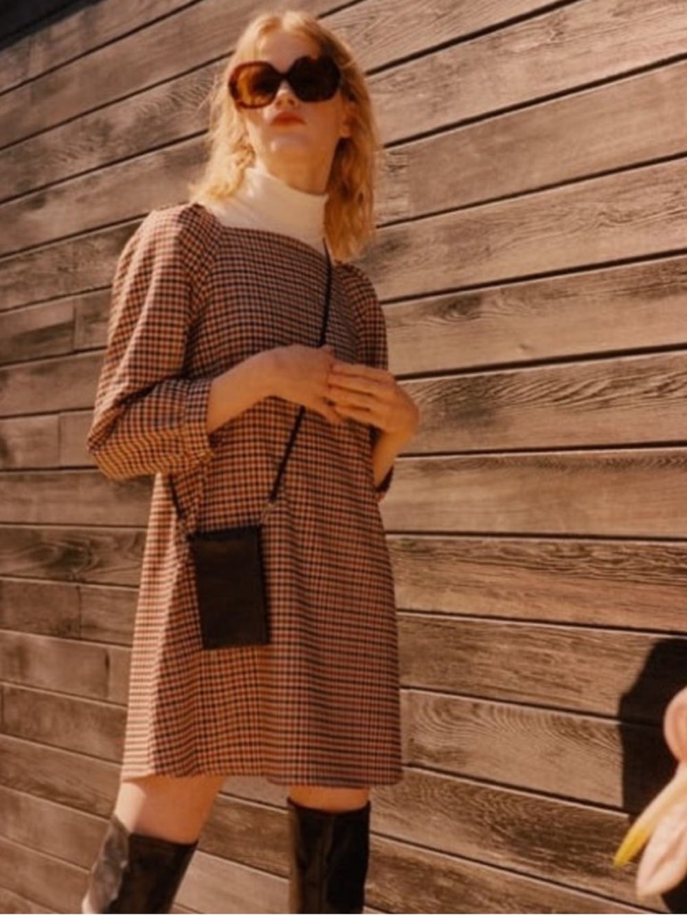 Zara Plaid Checkered Mini Dress Size L